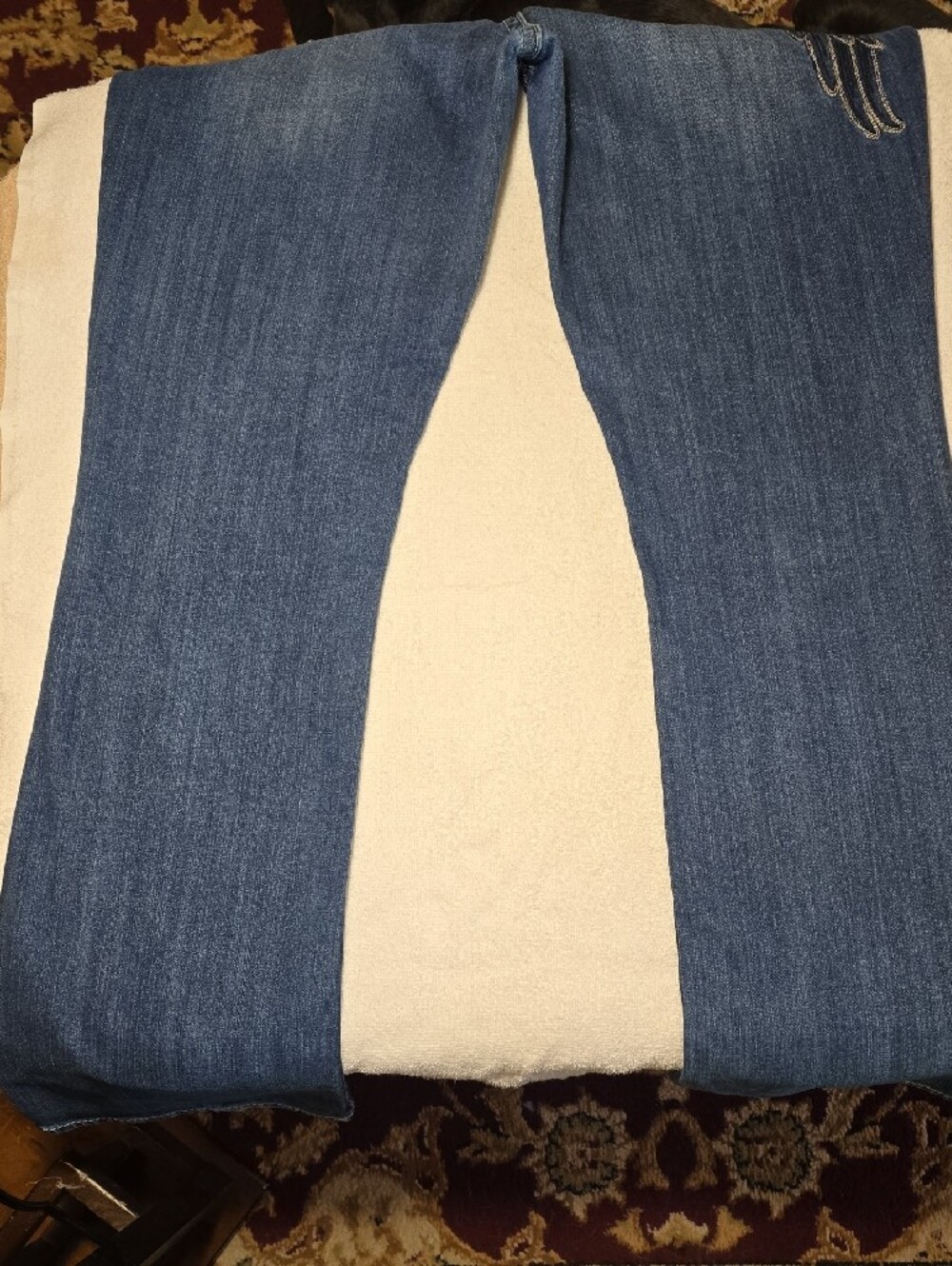 Harley-Davidson Blue Boot Cut Jeans with Wing Embroidery - Picture 10 of 13